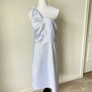 BANANA REPUBLIC Knotted One-Shoulder Striped Formal Dress—SZ. 14